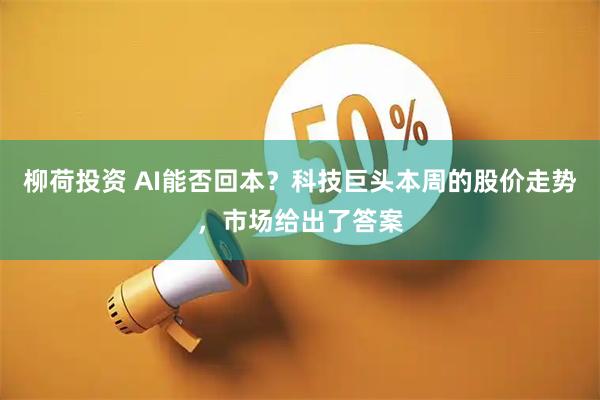 柳荷投资 AI能否回本？科技巨头本周的股价走势，市场给出了答案